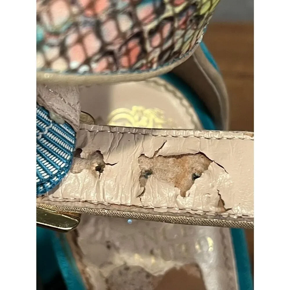Vince Camuto Turquoise Suede Platform Ankle-Strap Platform Heels size 9